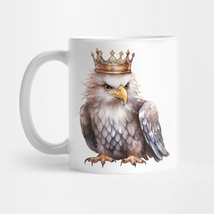 Watercolor Bald Eagle Wearing a Crown Mug